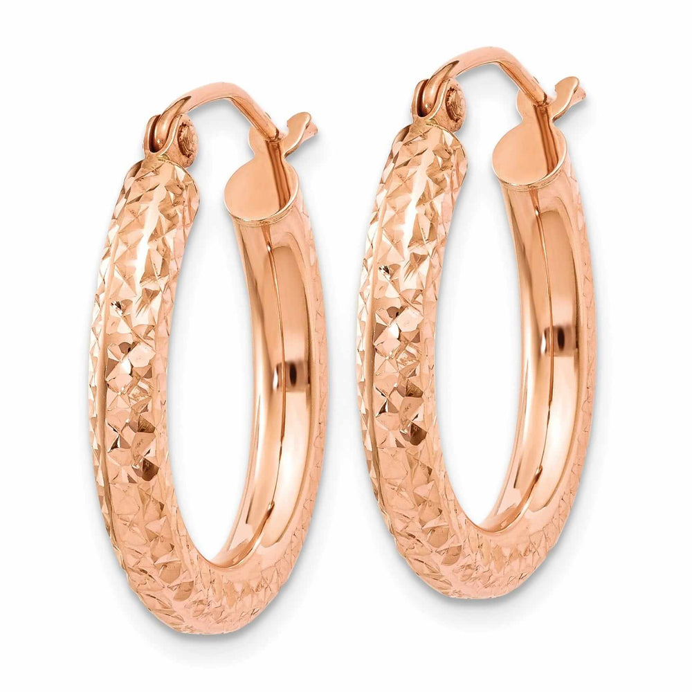 Lovely Rita's Earrings 14k Rose Gold Gold 3MM D.C Hoop Earrings
