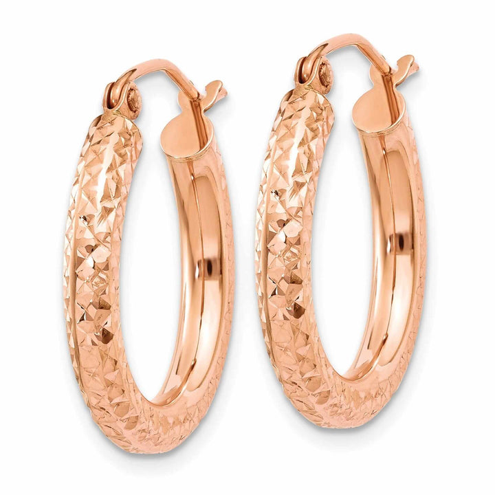Lovely Rita's Earrings 14k Rose Gold Gold 3MM D.C Hoop Earrings