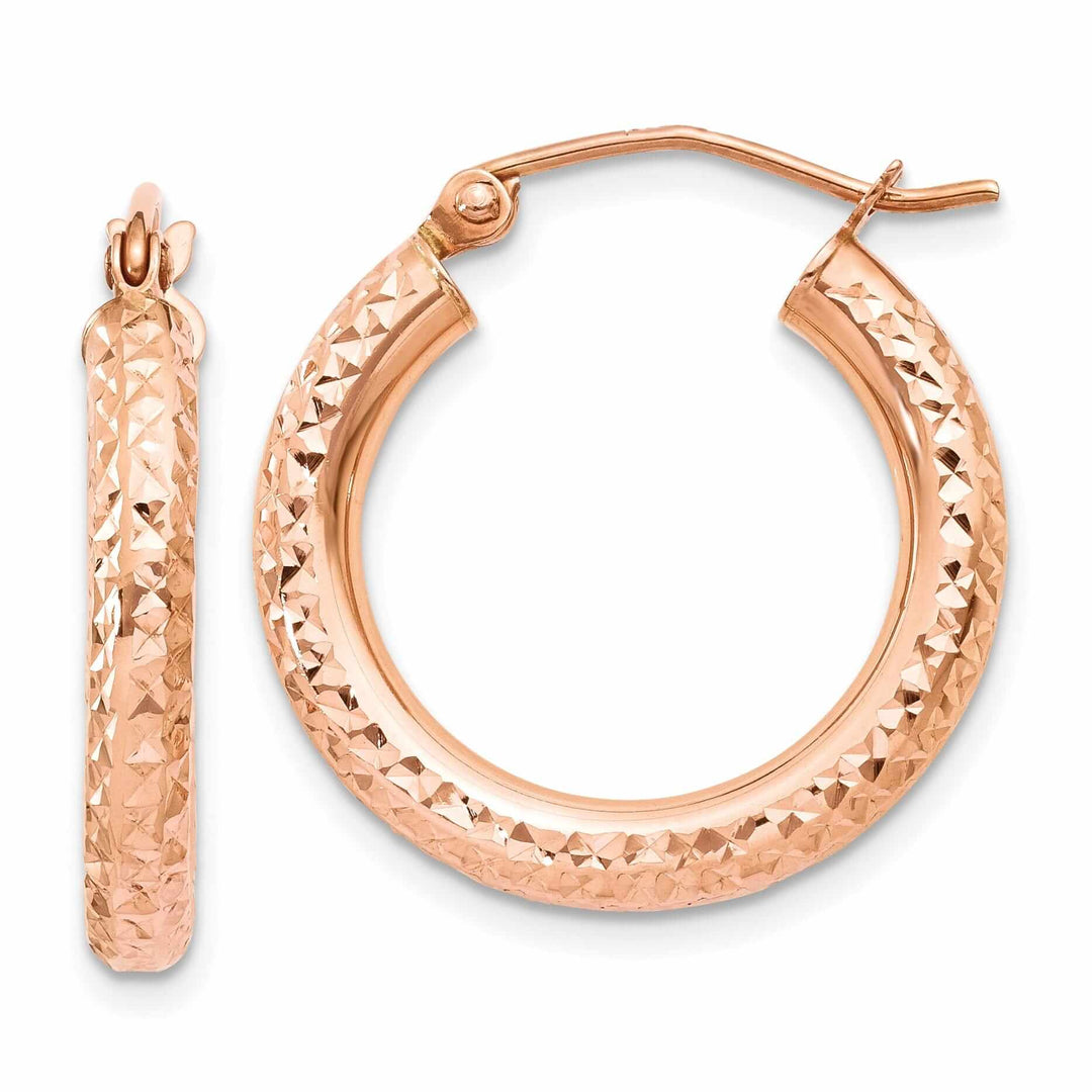 Lovely Rita's Earrings 14k Rose Gold Gold 3MM D.C Hoop Earrings