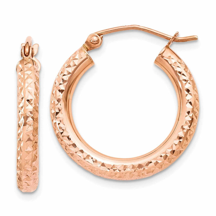 Lovely Rita's Earrings 14k Rose Gold Gold 3MM D.C Hoop Earrings