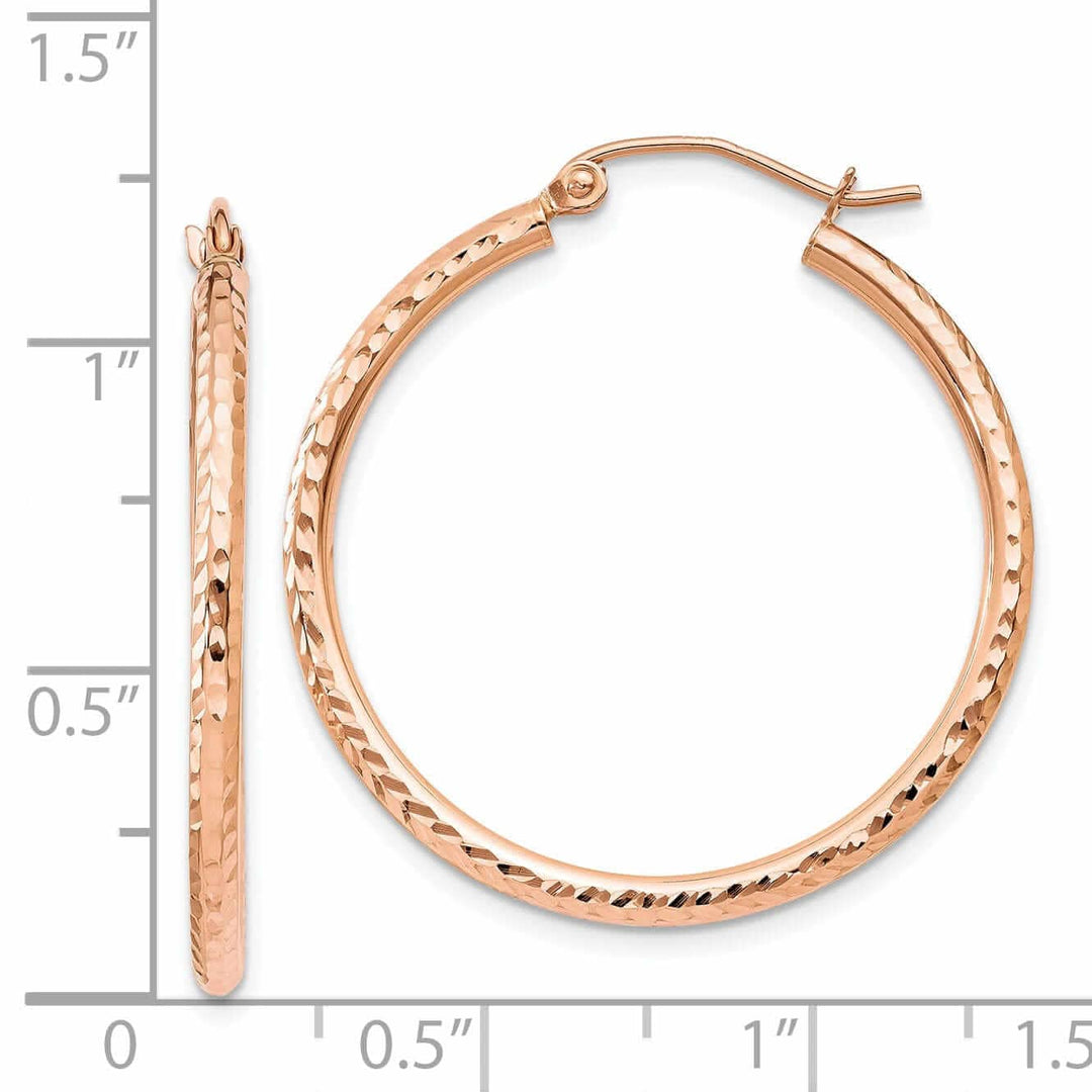 Lovely Rita's Earrings 14k Rose Gold Gold D.C Polished Hoop Earrings