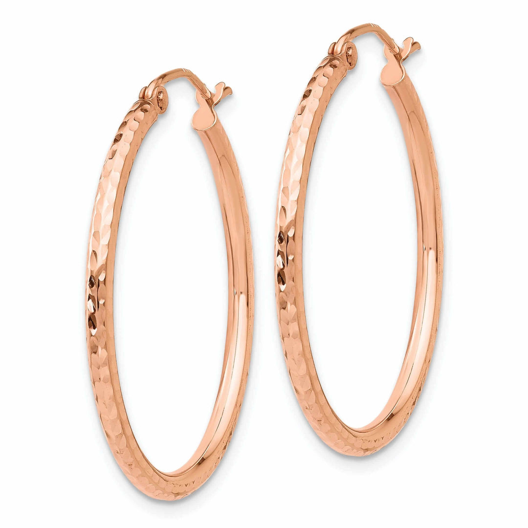 Lovely Rita's Earrings 14k Rose Gold Gold D.C Polished Hoop Earrings