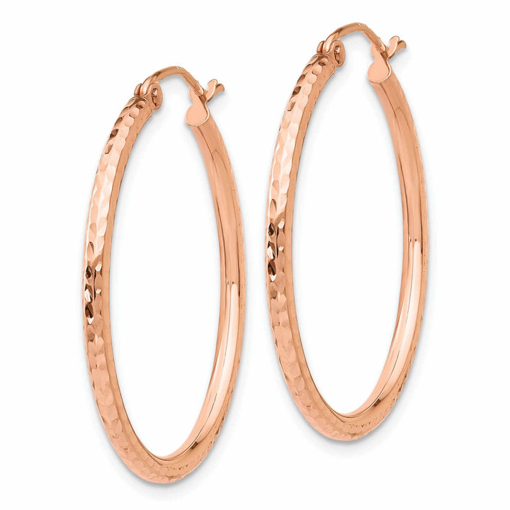 Lovely Rita's Earrings 14k Rose Gold Gold D.C Polished Hoop Earrings