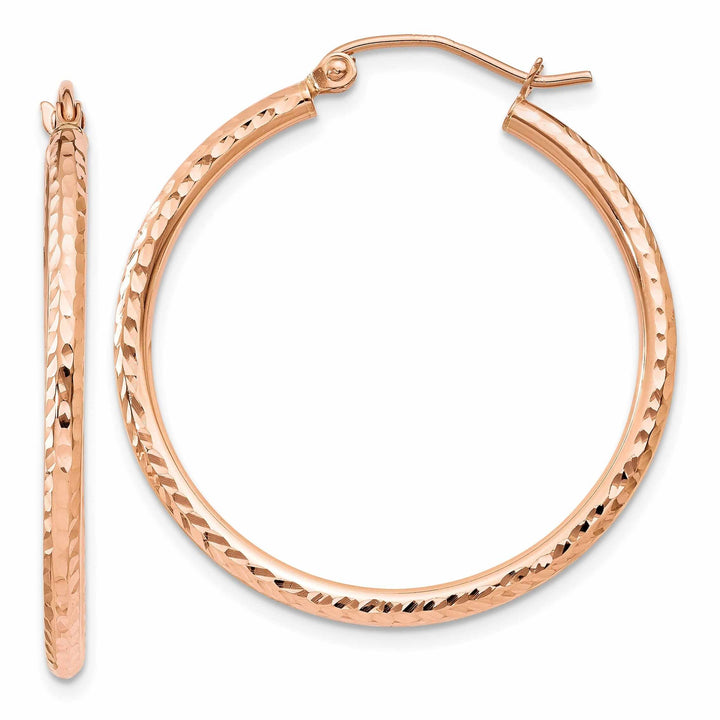 Lovely Rita's Earrings 14k Rose Gold Gold D.C Polished Hoop Earrings