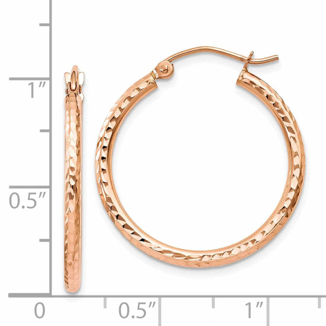 Lovely Rita's Earrings 14k Rose Gold Gold D.C Polished Hoop Earrings