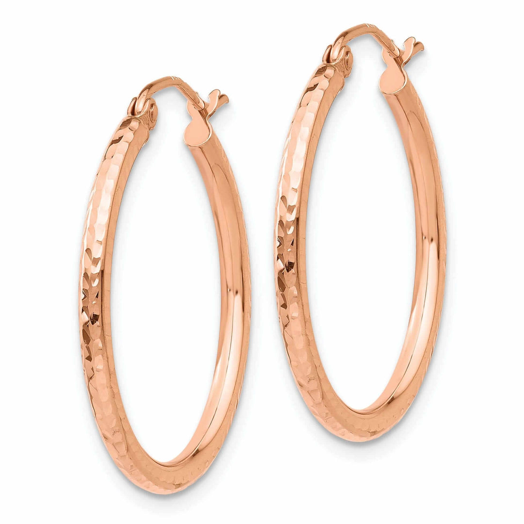 Lovely Rita's Earrings 14k Rose Gold Gold D.C Polished Hoop Earrings