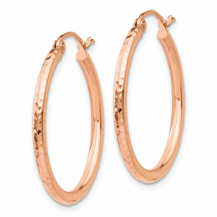 Lovely Rita's Earrings 14k Rose Gold Gold D.C Polished Hoop Earrings