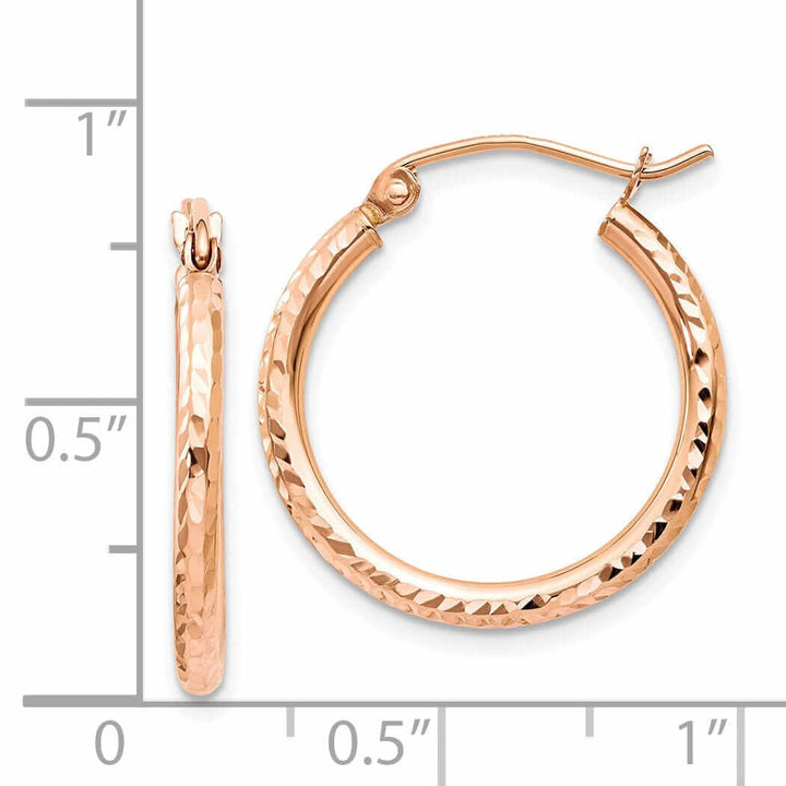 Lovely Rita's Earrings 14k Rose Gold Gold D.C Polished Hoop Earrings