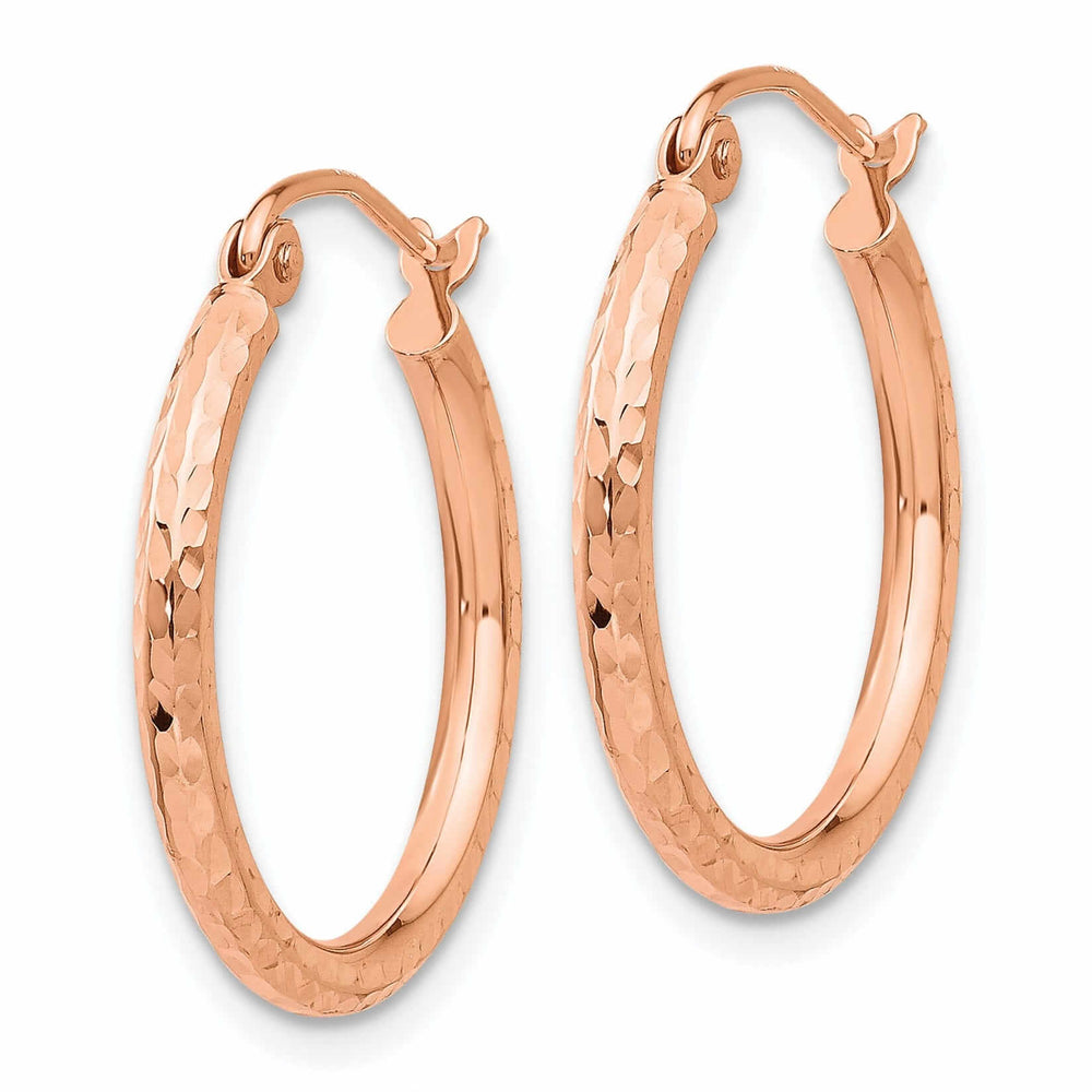 Lovely Rita's Earrings 14k Rose Gold Gold D.C Polished Hoop Earrings