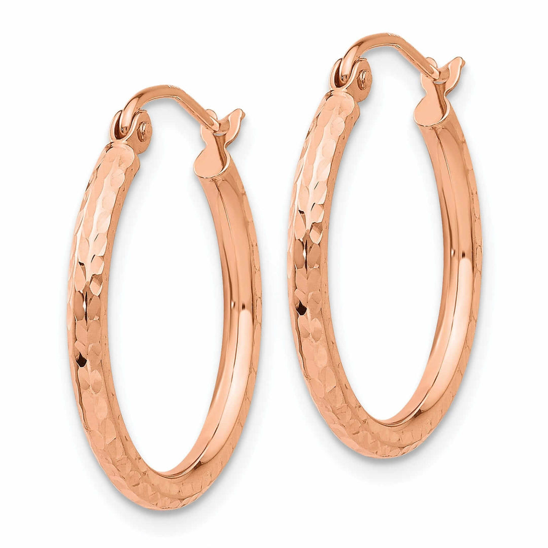 Lovely Rita's Earrings 14k Rose Gold Gold D.C Polished Hoop Earrings
