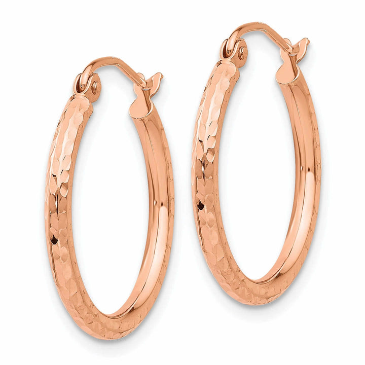 Lovely Rita's Earrings 14k Rose Gold Gold D.C Polished Hoop Earrings