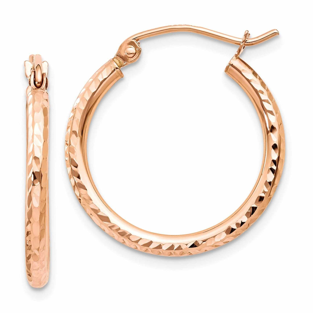 Lovely Rita's Earrings 14k Rose Gold Gold D.C Polished Hoop Earrings