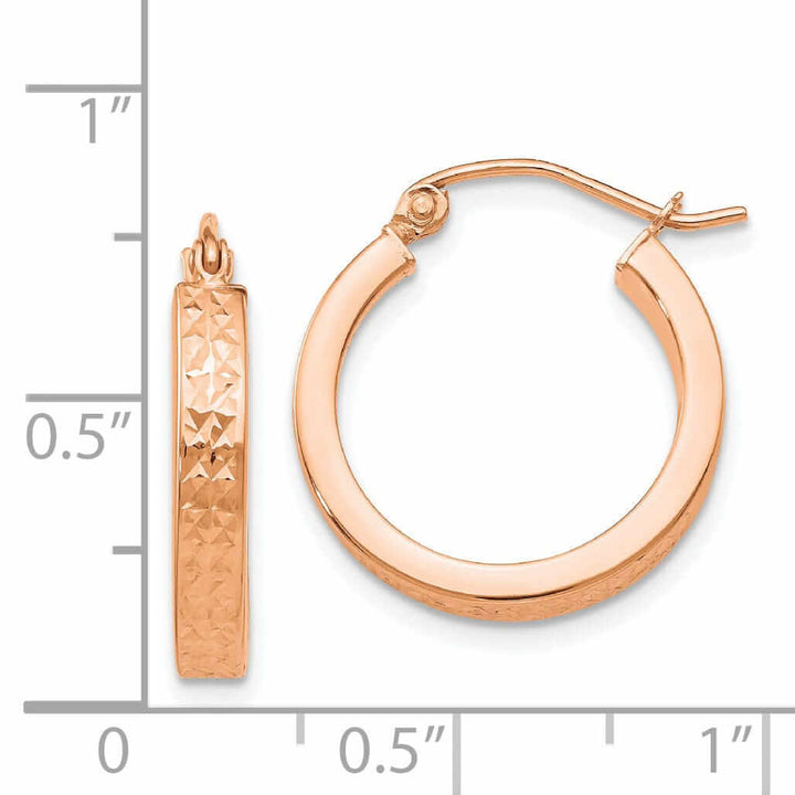 Lovely Rita's Earrings 14k Rose Gold In out Hoop Earrings