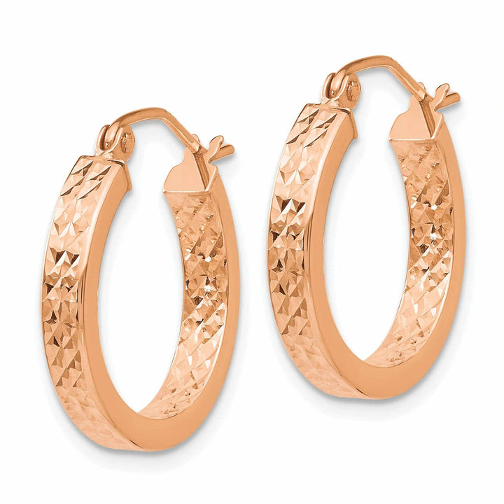 Lovely Rita's Earrings 14k Rose Gold In out Hoop Earrings