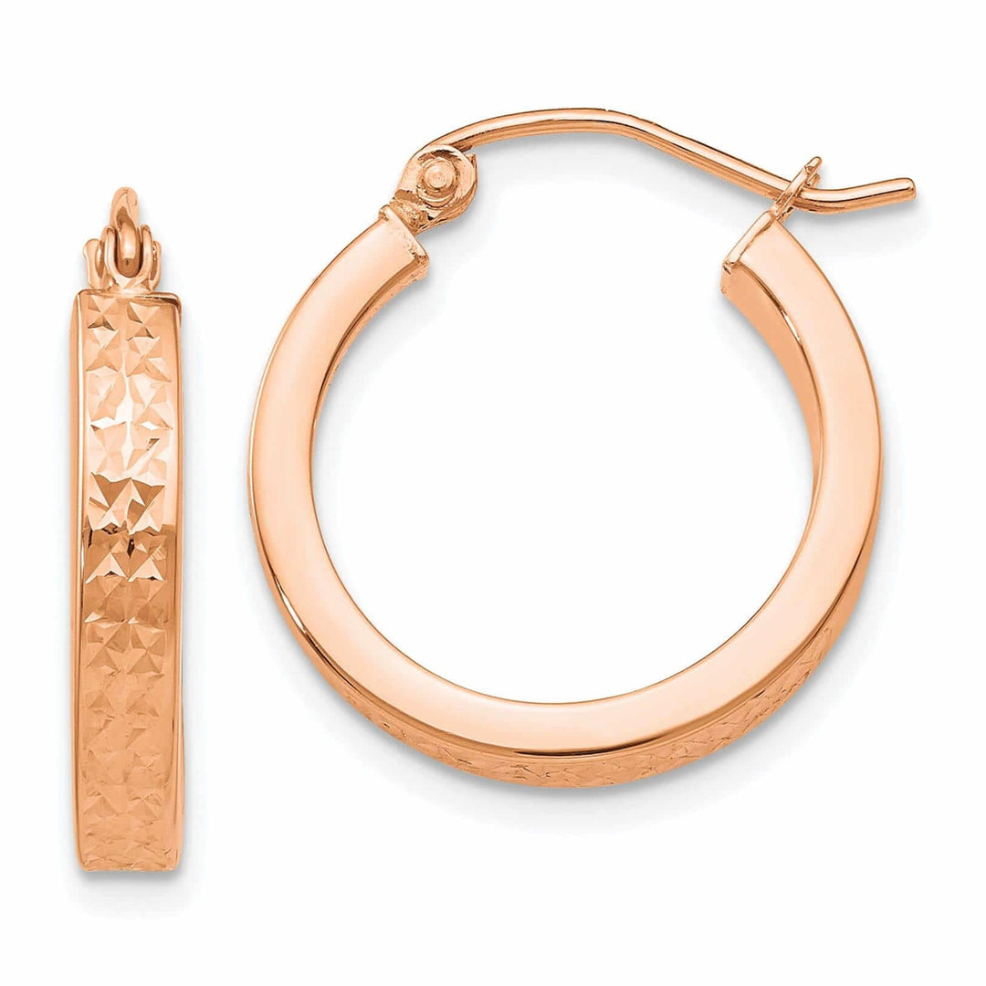 Lovely Rita's Earrings 14k Rose Gold In out Hoop Earrings