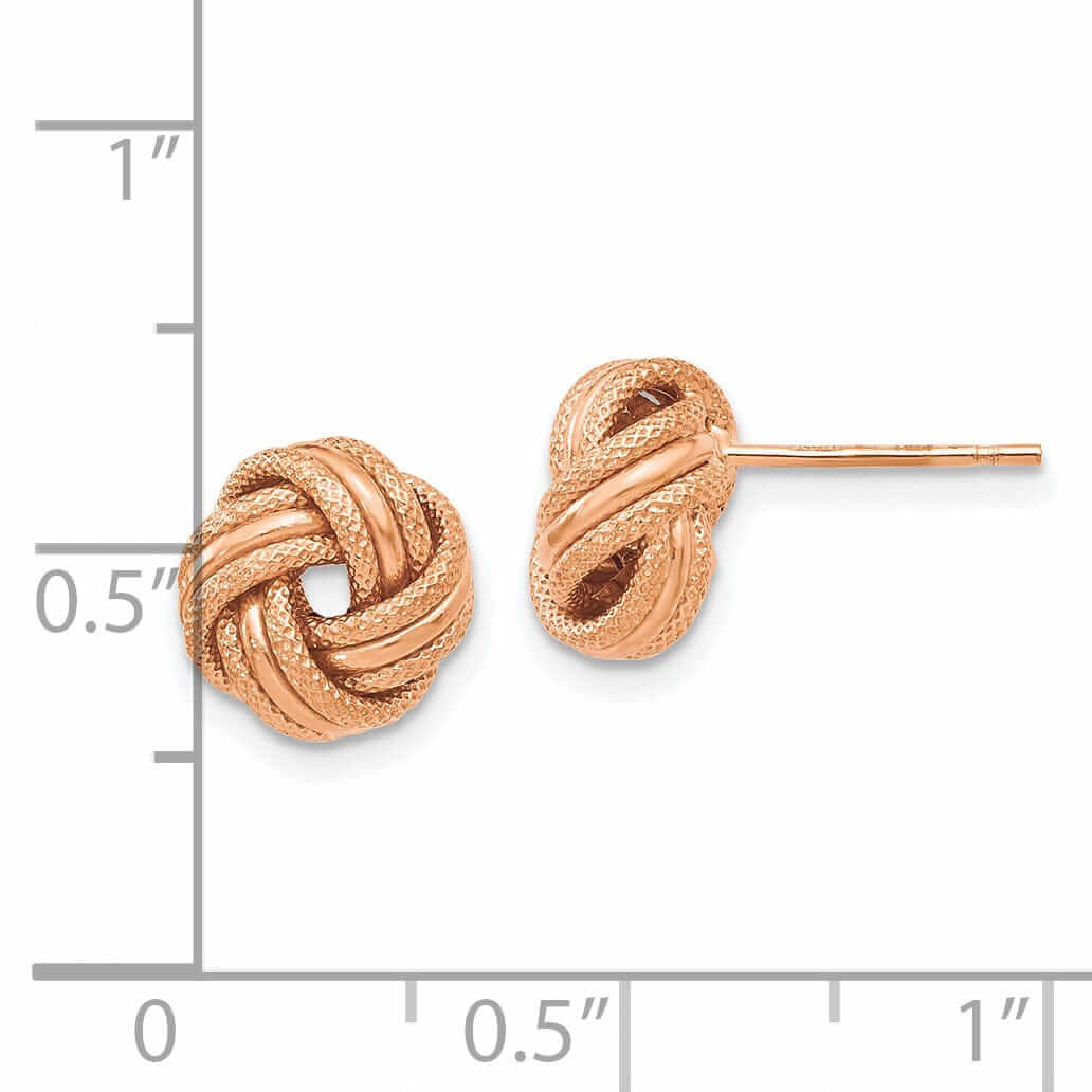 Lovely Rita's Earrings 14k Rose Gold Knot Polished D.C Post Earrings