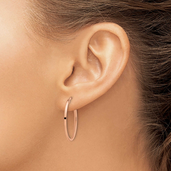 Lovely Rita's Earrings 14k Rose Gold Oval Hoop Earrings