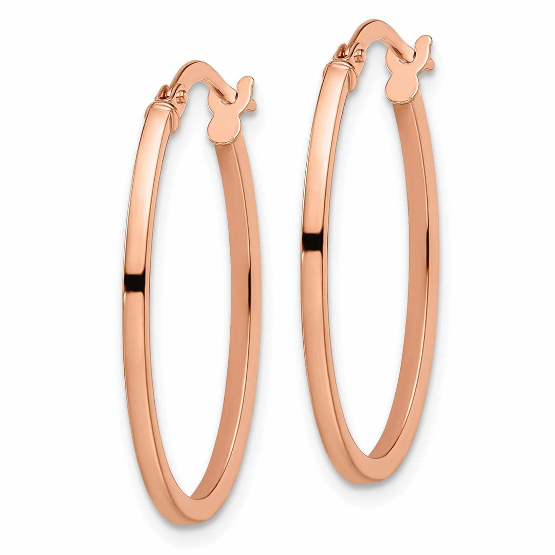 Lovely Rita's Earrings 14k Rose Gold Oval Hoop Earrings