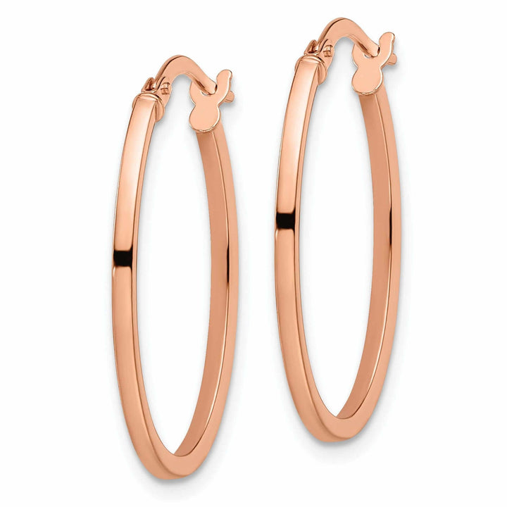 Lovely Rita's Earrings 14k Rose Gold Oval Hoop Earrings