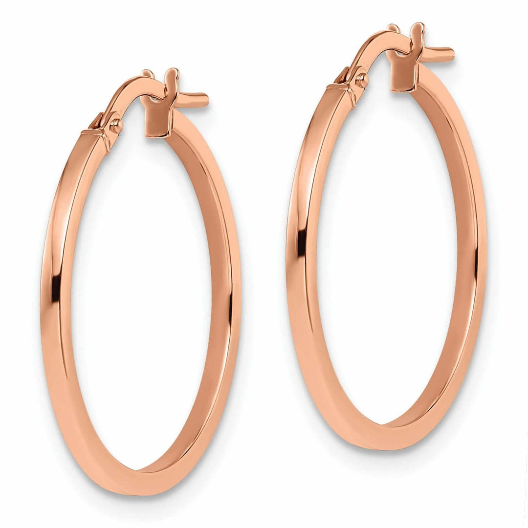 Lovely Rita's Earrings 14k Rose Gold Polished Finish Hoop Earrings
