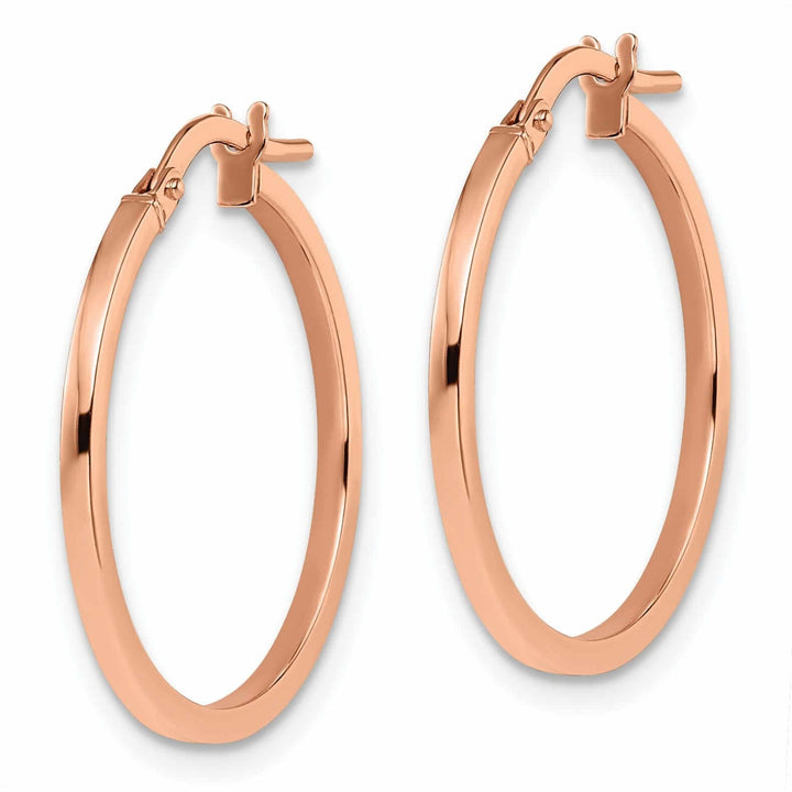 Lovely Rita's Earrings 14k Rose Gold Polished Finish Hoop Earrings