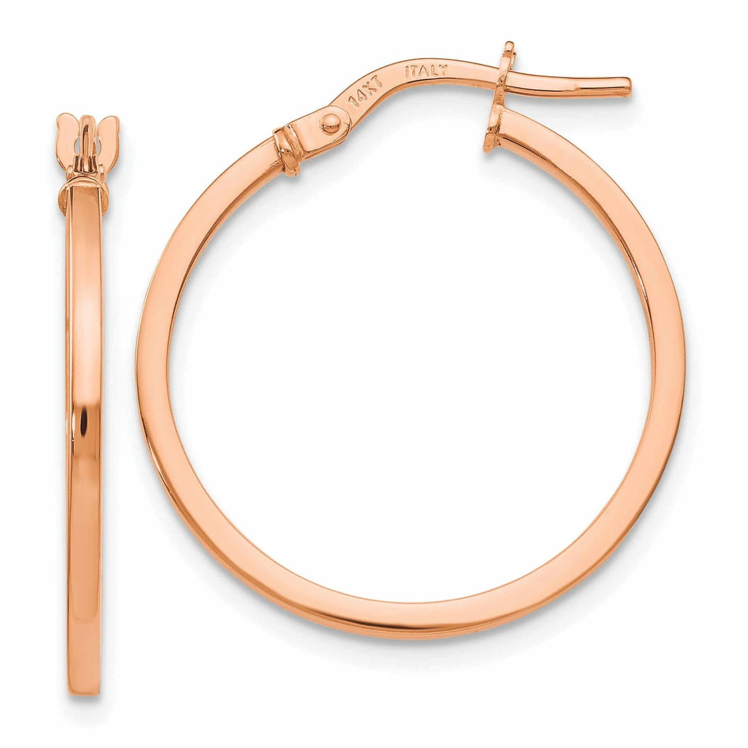 Lovely Rita's Earrings 14k Rose Gold Polished Finish Hoop Earrings