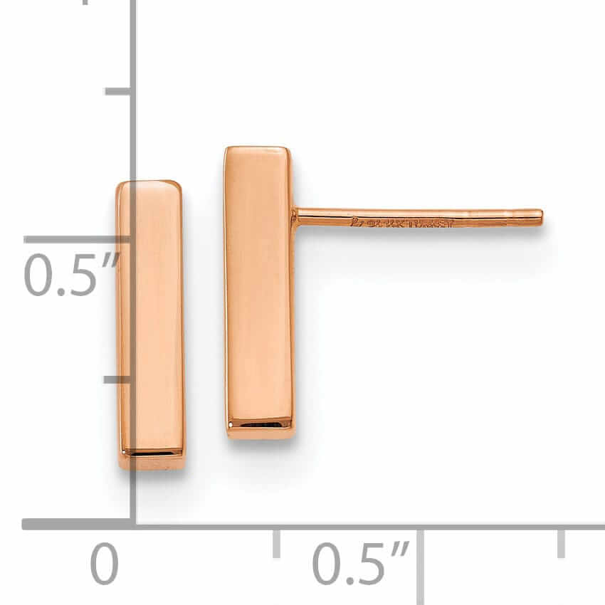 Lovely Rita's Earrings 14K Rose Gold Polished Finish Post Earrings