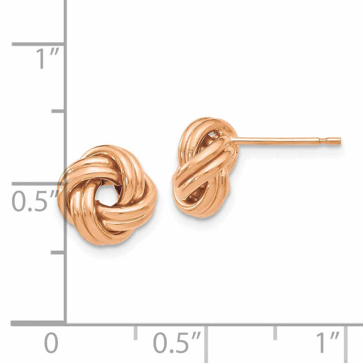 Lovely Rita's Earrings 14k Rose Gold Polished Love Knot Post Earrings