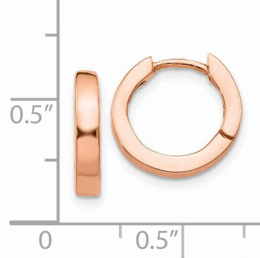 Lovely Rita's Earrings 14k Rose Gold Polished Round Hoop Earrings