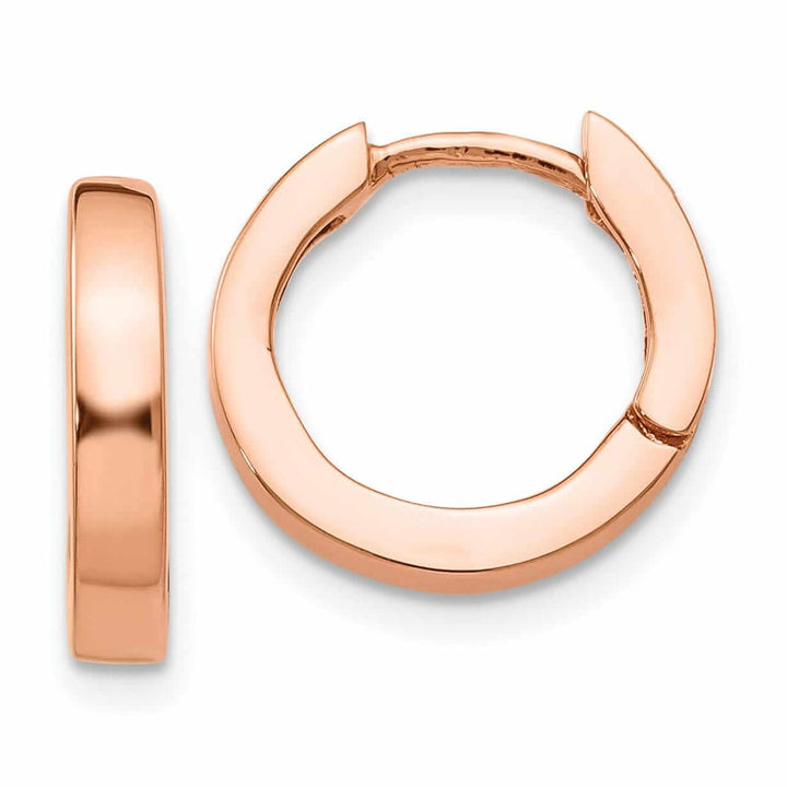 Lovely Rita's Earrings 14k Rose Gold Polished Round Hoop Earrings