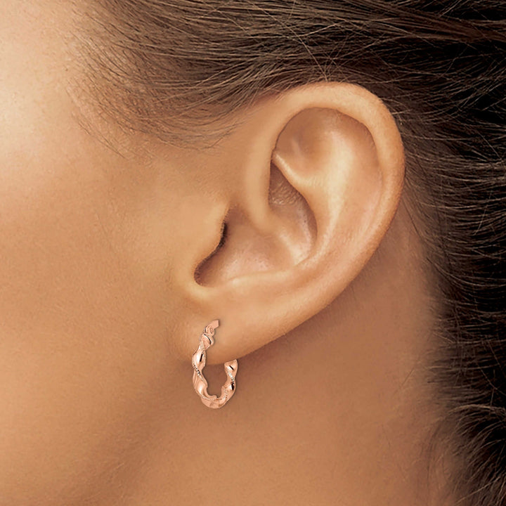 Lovely Rita's Earrings 14k Rose Gold Twisted Hoop Earrings