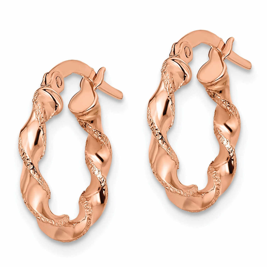 Lovely Rita's Earrings 14k Rose Gold Twisted Hoop Earrings