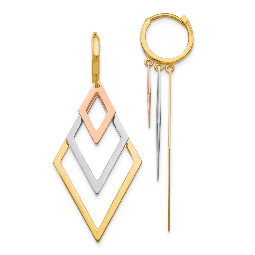 Lovely Rita's Earrings 14k Tri Color Gold Earrings