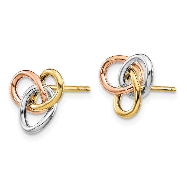 Lovely Rita's Earrings 14k Tri Color Gold Polished Rings Post Earrings