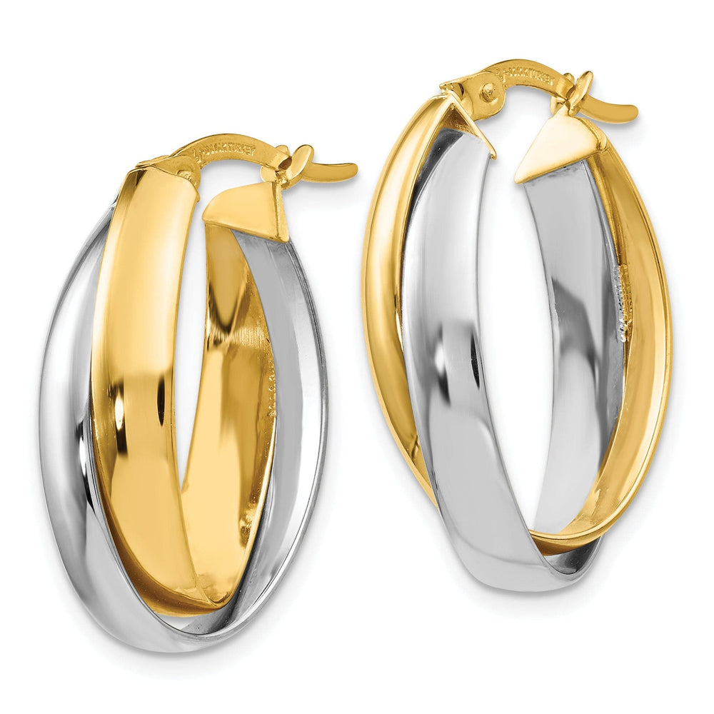 Lovely Rita's Earrings 14k Two tone Double Oval Hoop Earrings