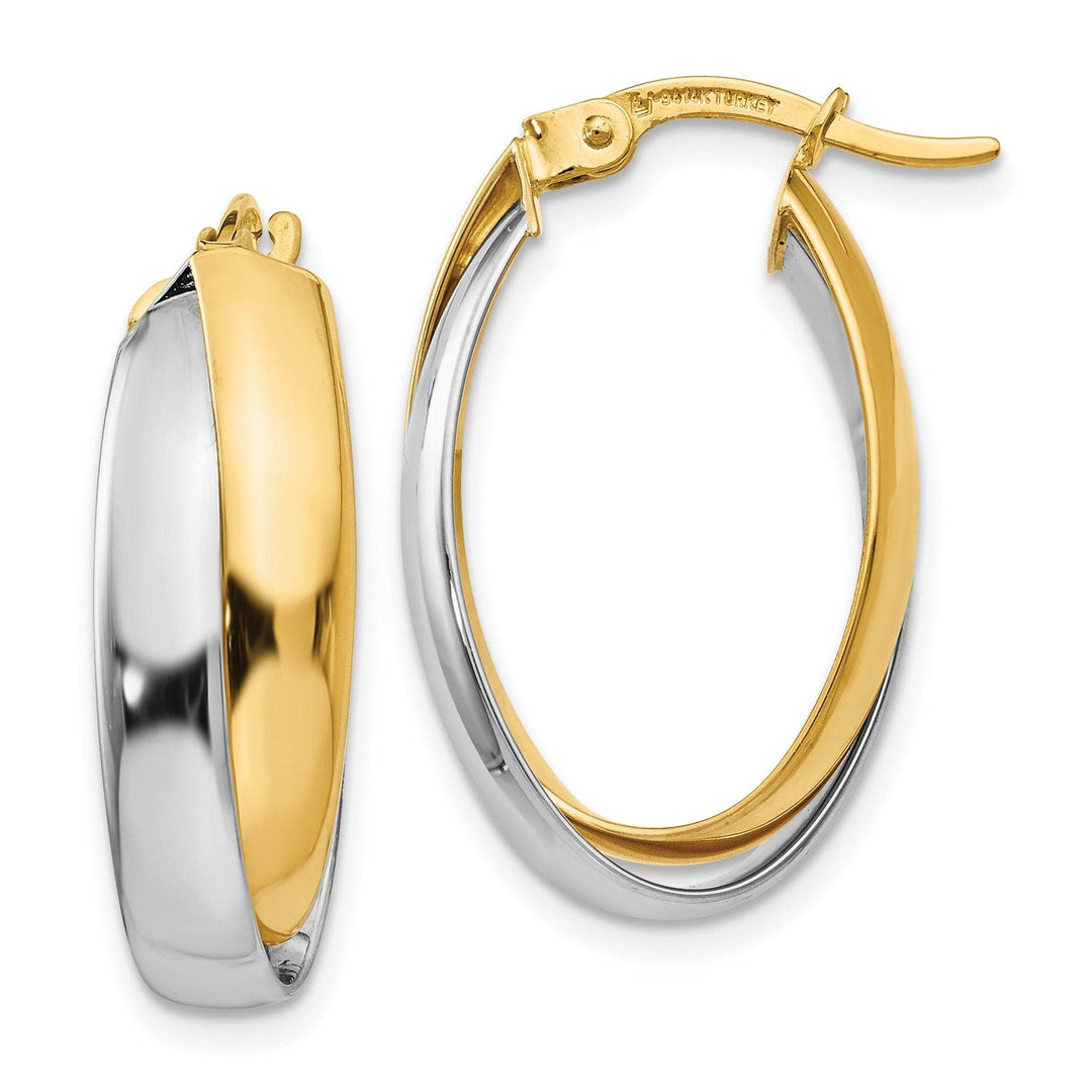 Lovely Rita's Earrings 14k Two tone Double Oval Hoop Earrings