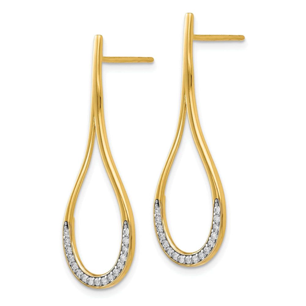 Lovely Rita's Earrings 14k Two Tone Gold  C.Z Earrings