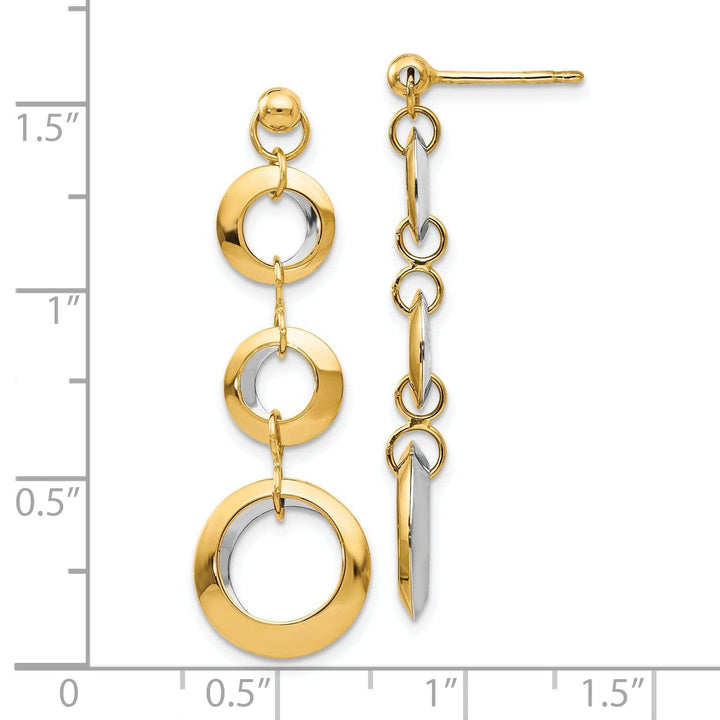 Lovely Rita's Earrings 14k Two Tone Gold Circle Post Earrings