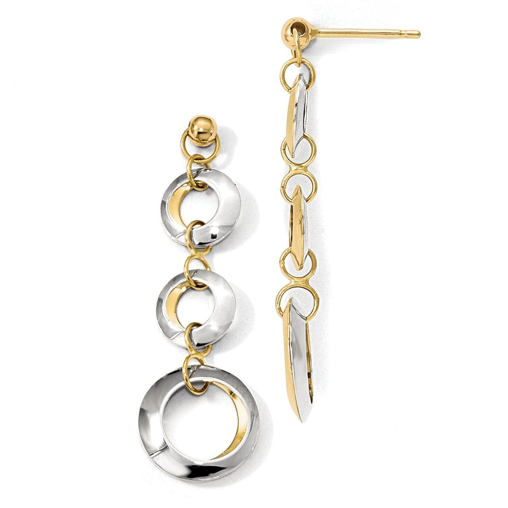 Lovely Rita's Earrings 14k Two Tone Gold Circle Post Earrings