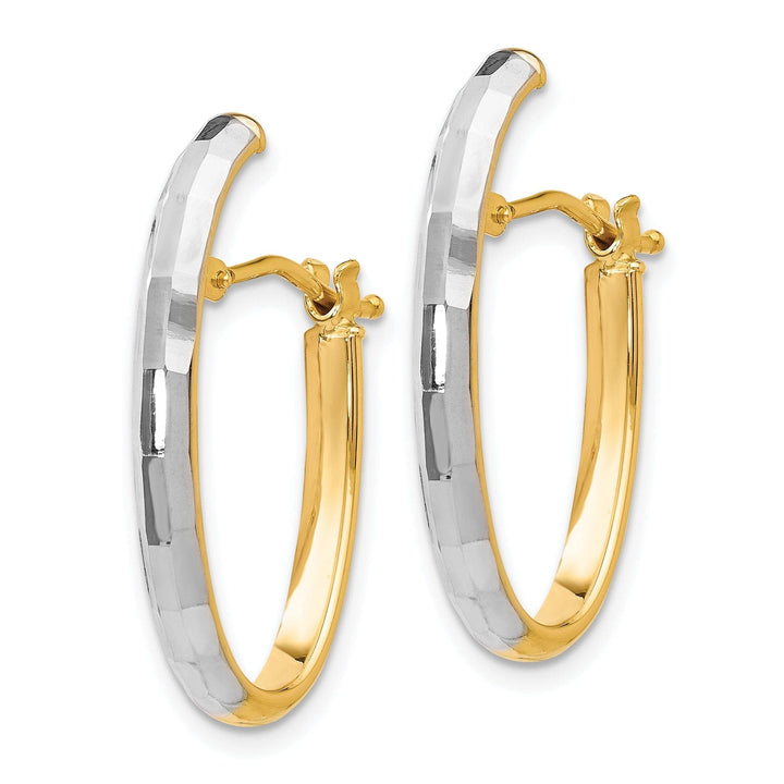 Lovely Rita's Earrings 14k Two Tone Gold D.C Hinged Hoop Earrings
