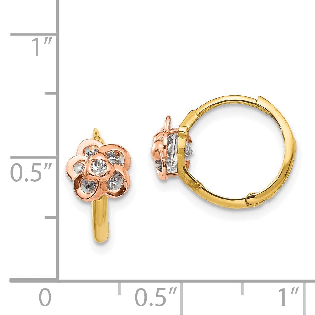 Lovely Rita's Earrings 14k Two-tone Gold Flower Earrings