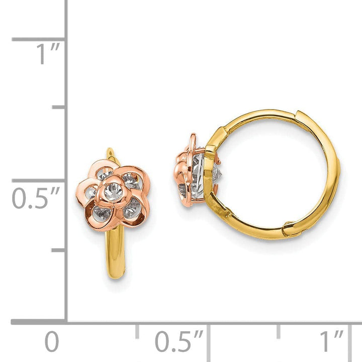 Lovely Rita's Earrings 14k Two-tone Gold Flower Earrings