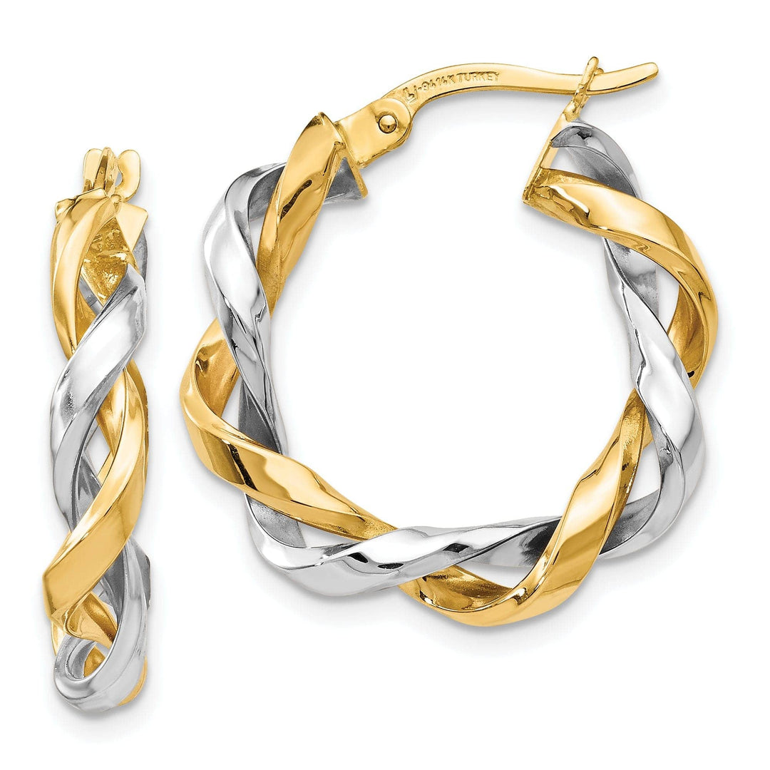 Lovely Rita's Earrings 14k Two Tone Gold Hoop Earrings