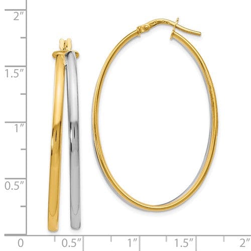 Lovely Rita's Earrings 14k Two Tone Gold Polish Hoop Earrings