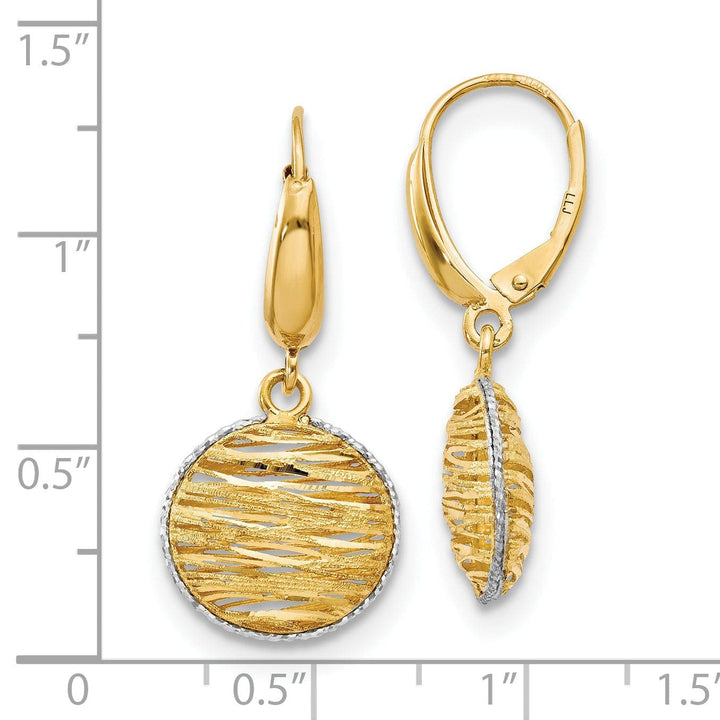 Lovely Rita's Earrings 14k Two Tone Gold Polished D.C Hollow Earrings