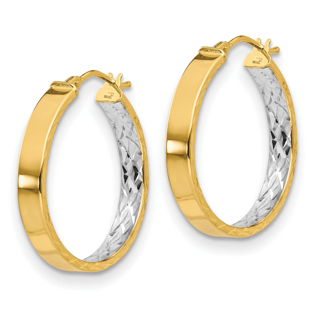 Lovely Rita's Earrings 14k Two Tone Gold Polished D.C Hoop Earrings