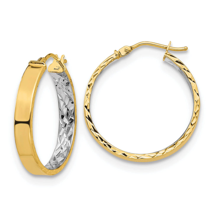 Lovely Rita's Earrings 14k Two Tone Gold Polished D.C Hoop Earrings