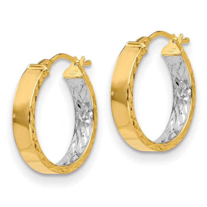 Lovely Rita's Earrings 14k Two Tone Gold Polished D.C Hoop Earrings