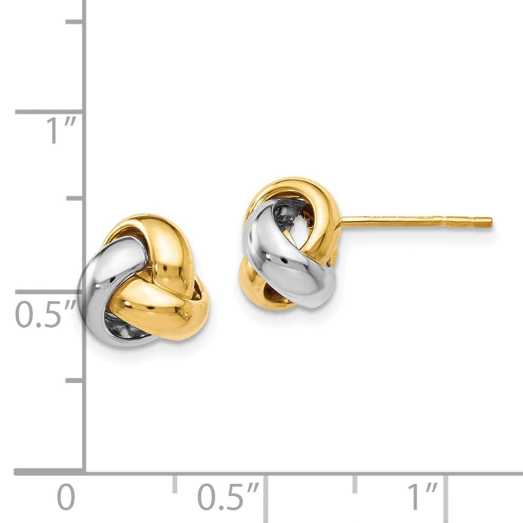 Lovely Rita's Earrings 14k Two Tone Gold Polished Love Knot Earrings