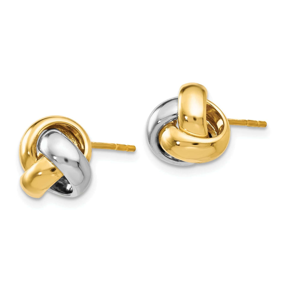 Lovely Rita's Earrings 14k Two Tone Gold Polished Love Knot Earrings